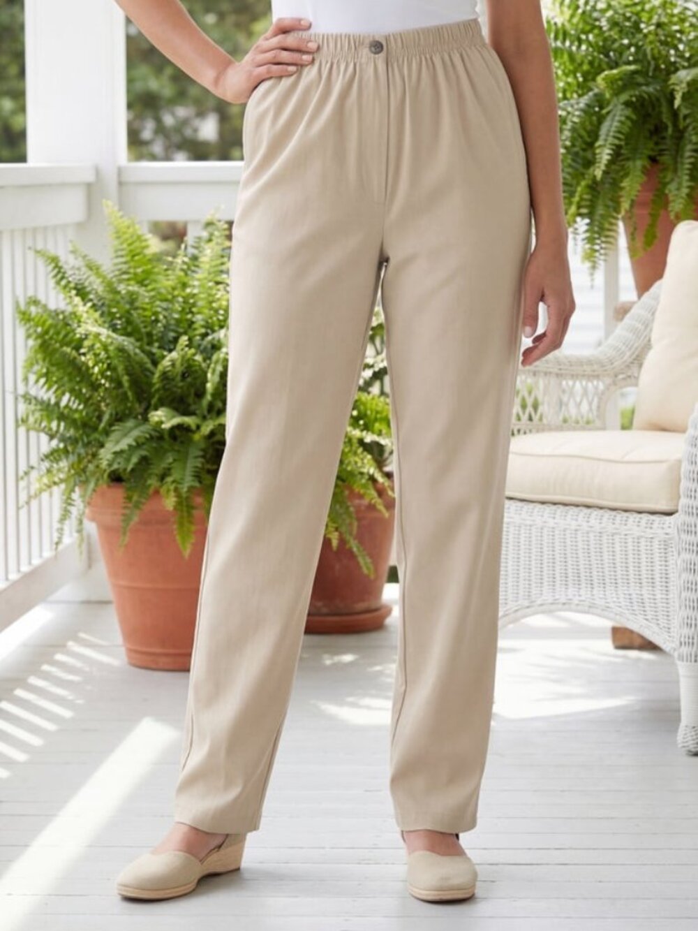 Women Within Straight Leg Jeans- Natural Khaki size 16 NWOT